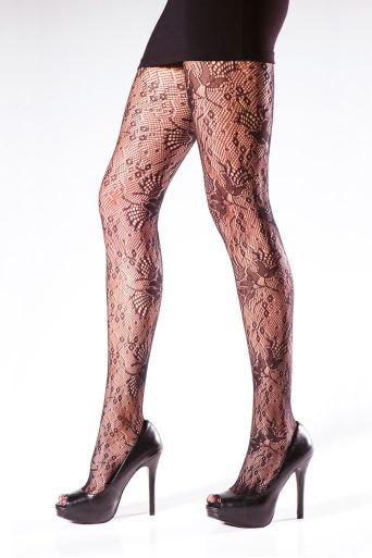 Floral Lace Fishnet tights with Gusset