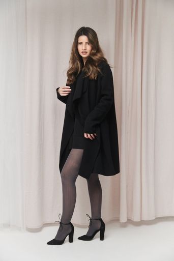 Rib motif tights