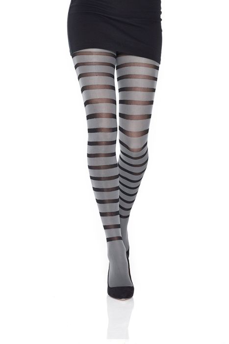 Black & White Stripes - White Striped Pantyhose (Tights)