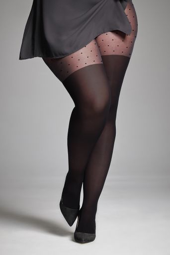 Effect over-the-knee tights with Polka Dots