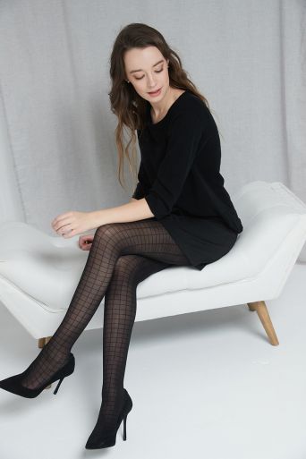 chequered tights, collant motif carreaux