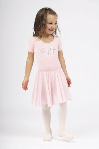 Essential short sleeves leotard with glittering appliqué - Ballet